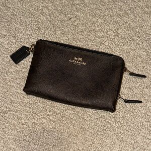 Coach Dark Brown Leather Women's Pouch
